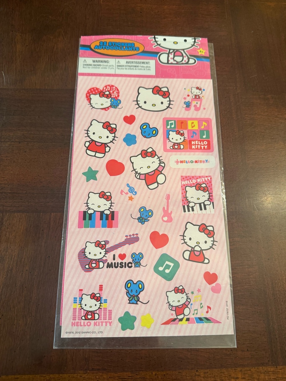 Hello Kitty I love music Piano Stickers Seals New Sanrio